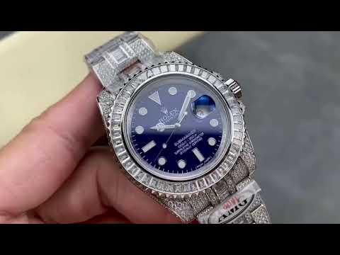 AMG Factory Rolex Submariner Date 116619LB 40mm White Diamond Bezel Full 904L&Diamond Blue Dial
