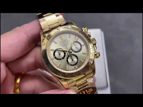 QF Factory “CounterWeight” Rolex Daytona 126508-0005 40mm Full Yellow Gold Champagne Dial