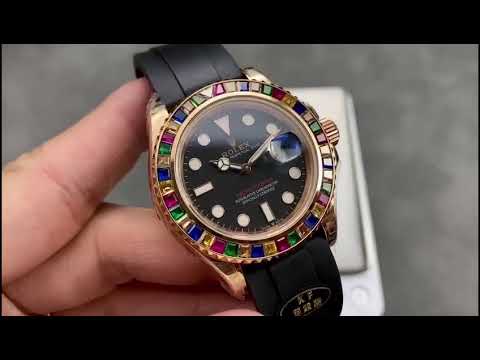 KF Factory Rolex Yacht-Master 40 116695SATS 40mm Rose Gold Rubber Strap Black Dial