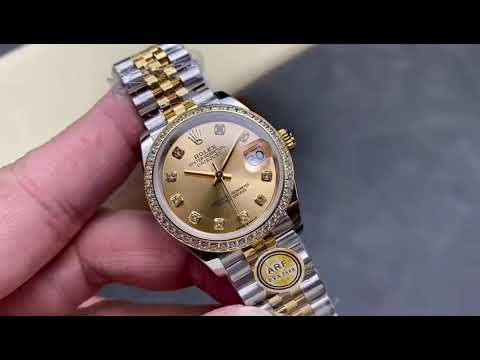 ARF Factory Counterweight Rolex Datejust 278383RBR 0026 31mm Yellow Gold Diamond Bezel Champagne Dia