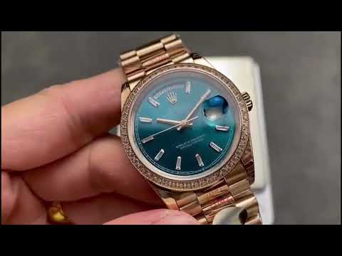 8+ Factory Counterweight Rolex Day-Date 128345RBR-0083 36mm Diamond Bezel Full Rose Gold
