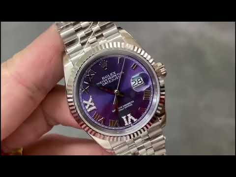 A+ Factory Rolex Datejust 126234-0021 36mm Full 904L Roman Numerals&Diamond Purple Dial Jubilee