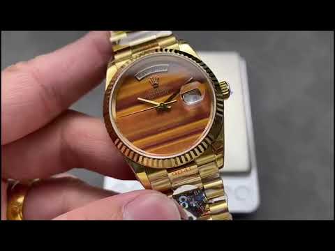 8+ Factory ‘Counterweight’ Rolex Day-Date 18038 36mm Full Yellow Gold Orange Gradient Dial