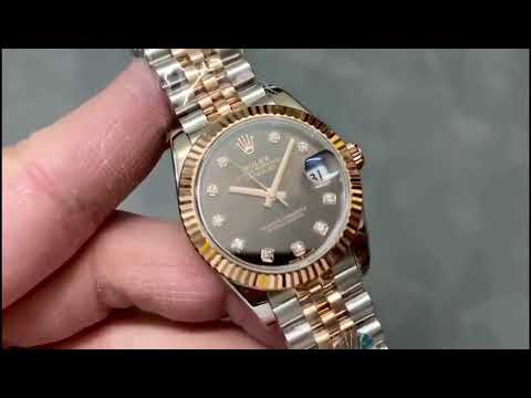 A+ Factory Rolex Datejust 278271-0028 31mm Half Rose Gold Diamond Mop Brown Dial Jubilee