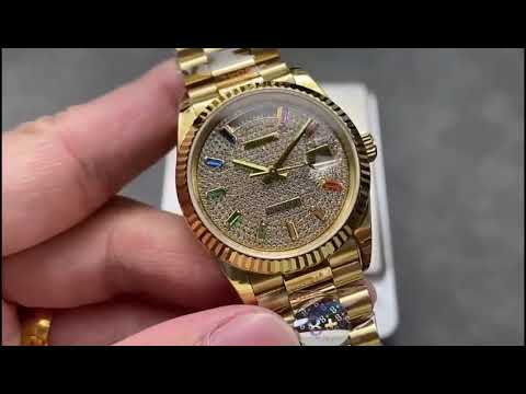 8+ Factory Counterweight Rolex Day-Date 128238-0051 36mm Full Yellow Gold