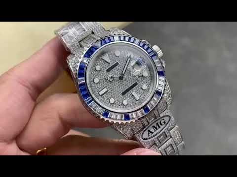 AMG Factory Rolex Submariner Date 116610 40mm Blue&White Diamond Bezel Full 904L&Diamond,
