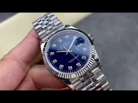 VS Factory Rolex Datejust 126234-0057 36mm Full 904L Diamond Fluted Motif Blue Dial Jubilee