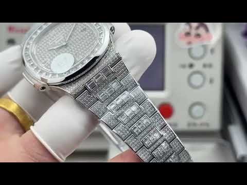 E7 Factory Patek Philippe Nautilus 571910G-010 40mm White Gold Diamond Bezel Diamond Dial