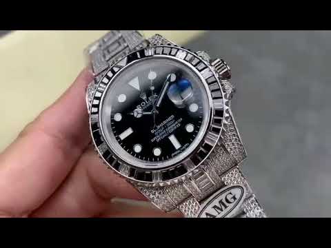 AMG Factory Rolex Submariner Date 116610LN 40mm Black&White Diamond Bezel Full 904L&Diamond Black
