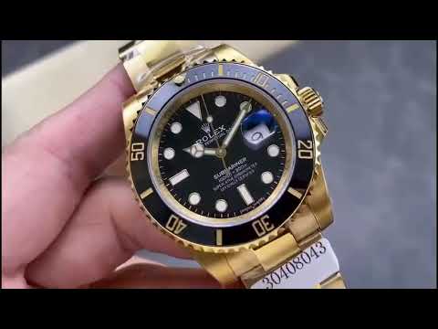 ZQ Factory Rolex Submariner Date 116618LN 40mm Full Yellow Gold Black Dial
