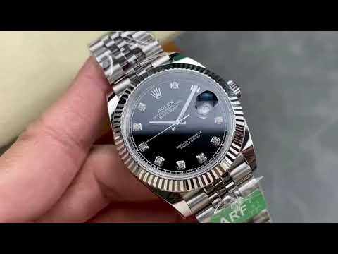 ARF Factory Rolex Datejust 41 126334-0012 41mm White Gold&904L Diamond Black Dial Jubilee
