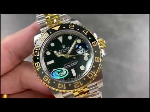 EWE Factory Rolex Bruce Wayne GMT-MASTER II 126713GRNR-0001 40mm Half Yellow Gold Black Dial Jubilee