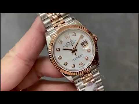 A+ Factory Rolex Datejust 126231-0021 36mm Half Rose Gold Diaond Mop Mother Of Pearl Dial Jubilee