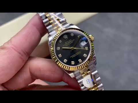 8+ Factory Rolex Datejust 278273-0022 31mm Half Yellow Gold Diamond Dark Grey Dial Jubilee
