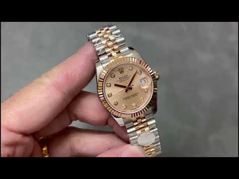 A+ Factory Rolex Datejust 278274-0024 31mm Half Rose Gold Diamond Mop Diamond Mop Pink Dial Jubilee