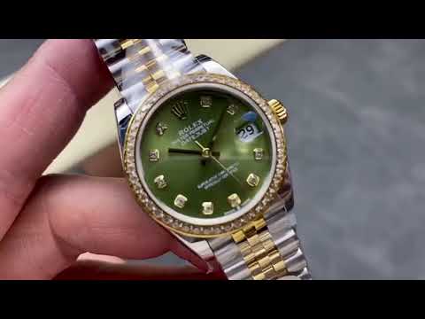 8+ Factory Rolex counterweight Datejust 278383RBR-0030 31mm Diamond Yellow Gold Bezel Half Yellow