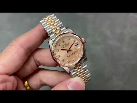 GS Factory Rolex Datejust 278241-0024 31MM Half Rose Gold Diamond Mop Pink Dial Jubilee