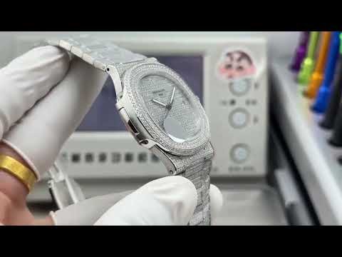 E7 Factory Patek Philippe Nautilus 57191G-001 40mm White Gold Diamond Bezel Diamond Dial