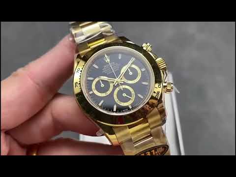 QF Factory “CounterWeight” Rolex Daytona 126508-0004 40mm Full Yellow Gold Black Dial