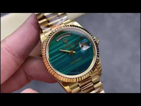 8+ Factory ‘Counterweight’ Rolex Day-Date 18038 36mm Full Yellow Gold Blue Gradient Dial