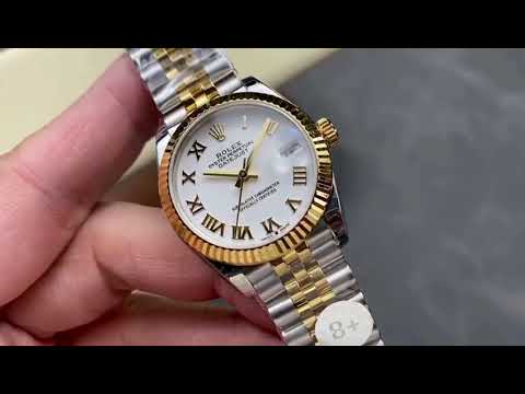 8+ Factory Rolex counterweight Datejust 278273-0002 31mm  Half Yellow Gold Roman Numerals White Dial