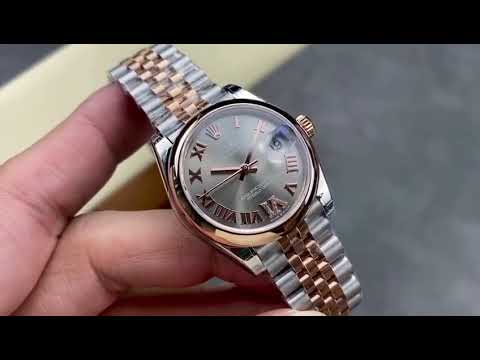 GS Factory Rolex Datejust 278241-0030 31MM Half Rose Gold  Roman Number Grey Dial