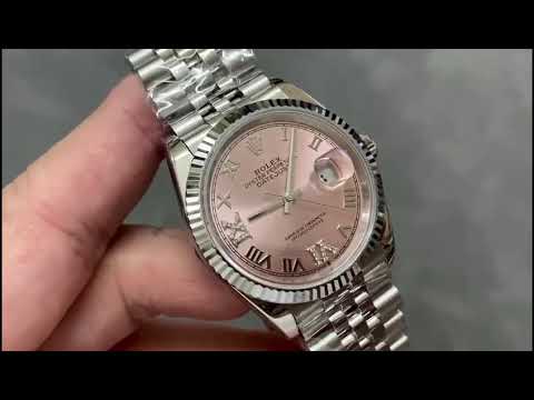 A+ Factory Rolex Datejust 126234-0031 36mm Full 904L Roman Numerals&Diamond Pink Dial Jubilee