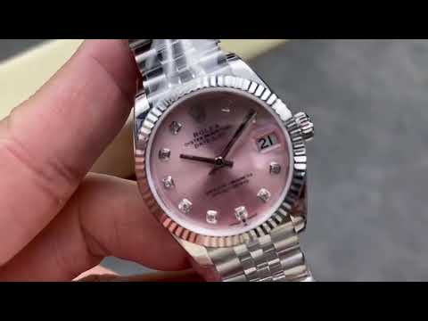 8+ Factory Rolex counterweight Datejust 278274-0032 31mm Full Steel Diamond Pink Dial Jubilee