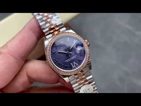8+ Factory Rolex “counterweight” Datejust 278381RBR-0020 31mm Diamond Rose Gold Bezel Half Rose Gold