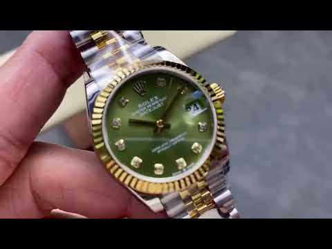8+ Factory Rolex Datejust 278273-0030 31mm Half Yellow Gold Diamond Green Dial Jubilee