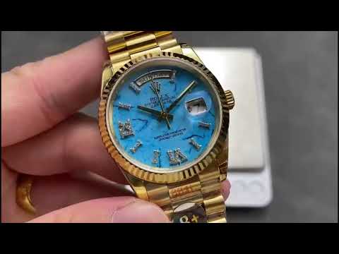 8+ Factory Counterweight Rolex Day-Date 128345RBR-0064 36mm Diamond Bezel Full Rose Gold