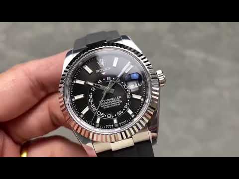 ZF Factory CounterWeight Rolex Sky Dweller 336239 0002 42mm White Gold OysterFlex Black Dial