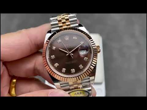 ARF Factory Counterweight Rolex Datejust 41 126331-0004 41mm Half Rose Gold Diamond Brown Dial
