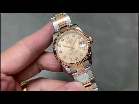 A+ Factory Rolex Datejust 278273-0023 31mm Half Rose Gold Diamond Mop Diamond Mop Pink Dial