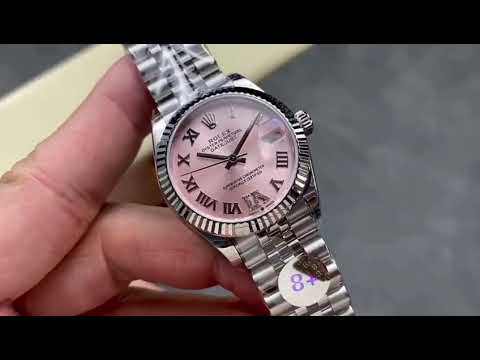 8+ Factory Rolex Datejust 278274-0024 31mm Full Steel Roman Numerals Diamond Pink Dial Jubilee