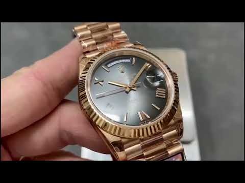 QF Factory 'Counterweight' Rolex Day-Date 40 238235-0055 40mm Full Rose Gold Roman Number Black Dial