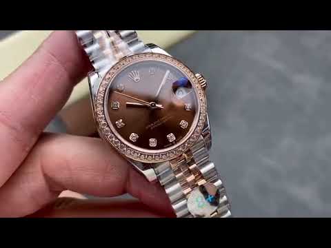 8+ Factory Rolex “counterweight” Datejust 278381RBR-0028 31mm Diamond Rose Gold Bezel Half Rose Gold