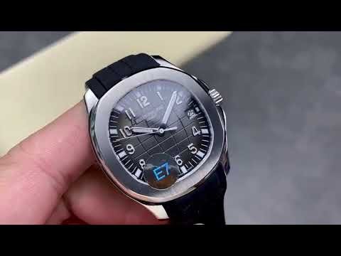 E7 Factory Patek Philippe Aquanaut 40mm 5167A 001 Black Rubber Strap Black Dial