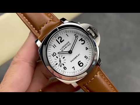 HW Factory Panerai Luminor Marina PAM 00113 44mm Steel Leather Strap Arabic Numerals White Dial