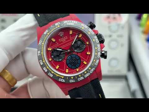 TW Factory Rolex Daytona 116500 40mm Red Carbon Fiber Black Canvas Strap Red Dial