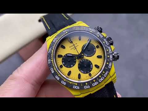 TW Factory Rolex Daytona Bumblebee 116500 Carbon Fiber Textile Strap Yellow Dial