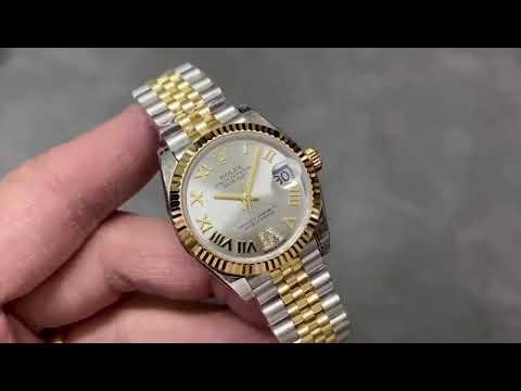 GS Factory Rolex Datejust 278273-0004 31MM Half Gold Roman Number&Diamond Silver Dial Jubilee