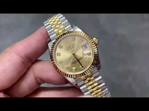 GS Factory Rolex Datejust 278273-0026 31MM Half Gold Diamond Mop Champagne Dial Jubilee