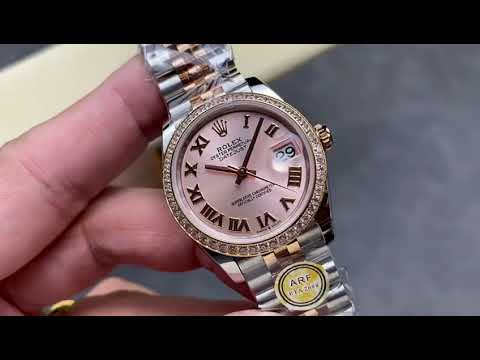 ARF Factory Counterweight Rolex Datejust 278381RBR 0002 31mm Rose Gold Diamond Bezel Roman Numerals