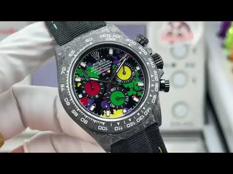 TW Factory Rolex Daytona 116500 40mm Carbon Fiber Black Canvas Strap Black Dial