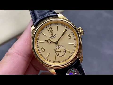 8+ Factory Rolex 1908 52508 39mm Yellow Gold Leather Strap Arabic Numerals Champagne Dial 1