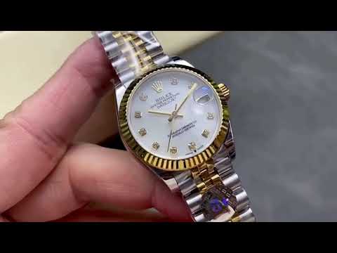 8+ Factory Rolex Datejust 278273-0028 31mm Half Yellow Gold Diamond Mother Of Pearl Dial Jubilee