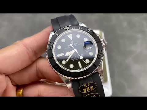 KF Factory Rolex Yacht-Master 42 226659 42mm White Gold Rubber Strap Black Dial