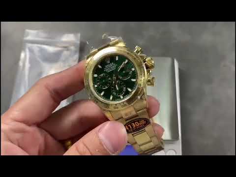 QF Factory “CounterWeight” Rolex Daytona 116508-0013 40mm Full Yellow Gold Green Dial