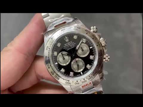 QF Factory 'Counterweight' Rolex Daytona 116509 40mm Full White Gold Diamond Black Dial